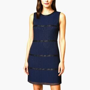 NWT Susana Monaco Beaded Sleeveless Mini Dress Size 4 Blue Gatsby Retro Showgirl